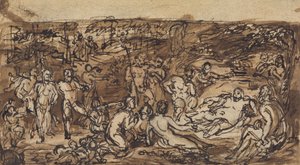 Ormanlık Bir Açıklıkta Bir Grup İnsan Figür Çalışmaları by Robert Smirke