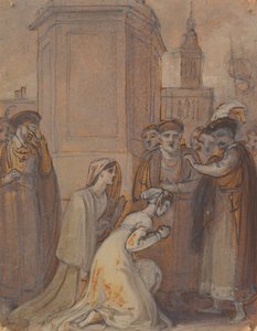 Isabella ve Mariana Dük'ün Önünde Diz Çöküyor by Robert Smirke