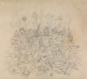 Shakespeare'in Oyunu Titus Andronicus'tan Bir Savaş Sahnesinin Taslağı by Robert Smirke