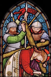 Jackfield, St Mary, Heaton, Butler & Bayne, Bayne & Hassam, Christs Passion, 1863 by Robert Turnill Bayne