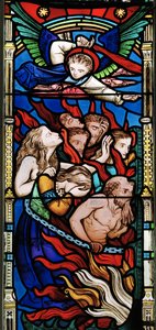 Son Yargı, detay, Ye Lanetlenmiş, 1863 (vitray)