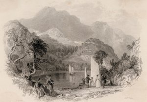 Trossachs Geçidi, Loch Katrine, İskoçya (gravür)