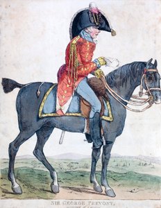 Sir George Prevost, İngiliz askeri ve sömürge yöneticisi, Kanada Genel Valisi (renkli gravür) by Robert the younger Dighton