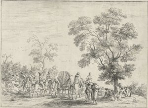 Atlıların eşlik ettiği kapalı vagon by Robert van den Hoecke