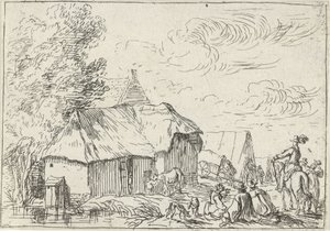 Bir köyde kamp alanı Kampların olduğu manzaralar (dizi başlığı) by Robert van den Hoecke
