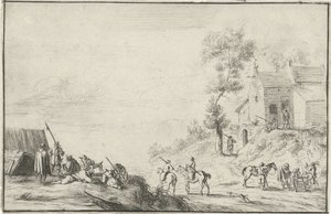 Askerler bir yolda by Robert van den Hoecke