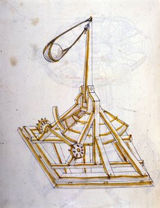 Savaş sanatı: askeri makinelerin incelenmesi. döner sapan makinesi, mühendis Roberto Valturio (1405-1483?)