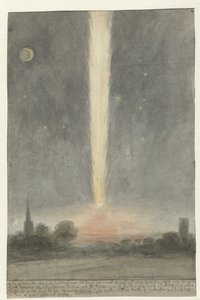 Beverwijk üzerinde kuyruk yıldızı, 1680 by Rochus van Veen (attributed to)
