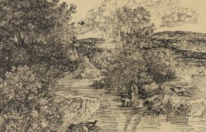 Bir Derede Yıkananlar by Rodolphe Bresdin