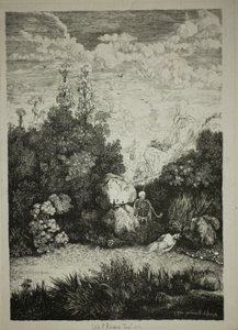 Yıkanan Kadın ve Ölüm by Rodolphe Bresdin