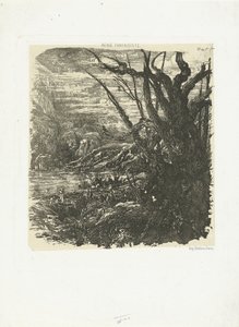 Göl ile dağ manzarası Le lac dans les montagnes by Rodolphe Bresdin
