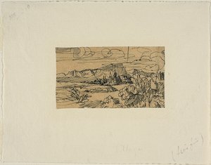 Göl Üzerindeki Katedral ve Köy by Rodolphe Bresdin