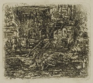 Bir Çiftlik Evinin İçi by Rodolphe Bresdin