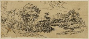 Batı Kıyısında Manzara by Rodolphe Bresdin