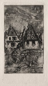 Şemsiyeli Pazar Yeri, 1866. by Rodolphe Bresdin