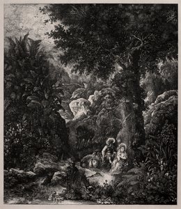 Eyerli Eşekle Mısır Uçuşunda Dinlenin by Rodolphe Bresdin