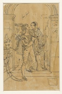 15. yüzyıl kostümü içinde Romeo ve Juliette by Rodolphe Bresdin