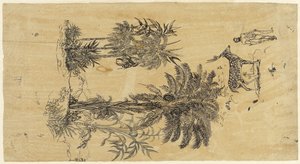 Palmiye ağaçları ile iki grup halinde çalışma sayfası by Rodolphe Bresdin