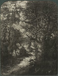 Kutsal Aile Bir Dere Kenarında Dinleniyor by Rodolphe Bresdin