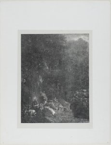 Geyik ile Kutsal Aile by Rodolphe Bresdin