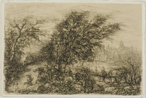 Rüzgarda Bükülen Ağaçlar by Rodolphe Bresdin