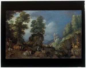 Hayvanlarla Dolu Kayalık Bir Manzara by Roelandt Jacobsz. Savery