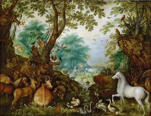 Orphee parmi les animaux - Hayvanlar arasında Orpheus - Roelant (Roelandt) Savery (1576-1639). Bakır üzeri yağlı boya, yaklaşık 1628. Ebat : 27,5x36 cm. Sanat Tarihi Müzesi, Viyana