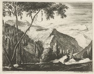 Çapraz ile dağ manzarası Tirol manzaraları (dizi başlığı) by Roelant Roghman