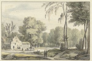 Bir çiftliğin önünde bir araba ile manzara by Roelant Roghman