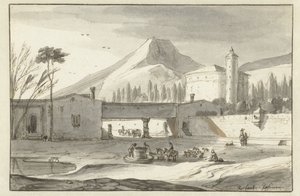 Rotunda Kilisesi ile Dağlık, İtalyan Manzarası by Roelant Roghman