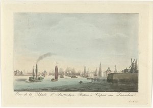 Amsterdam limanının görünümü Vue de la Rhade d