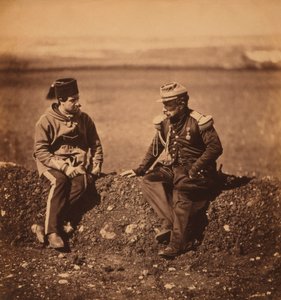 Fransız General Cisse, Genelkurmay Başkanı General Pierre Bosquet ve Aide-de-Camp, Kırım Savaşı sırasında portre, Kırım, Ukrayna by Roger Fenton