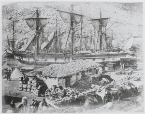 Balaklava limanındaki sığır iskelesi by Roger Fenton