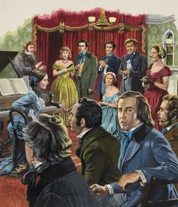 Robert Schumann (1810-1856) eserlerinin resitalinde (kağıt üzerine guaj)