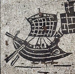 Ostia limanında bir gemi (mozaik by Roman