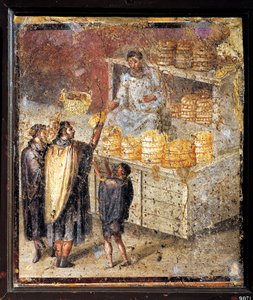 Ekmek bağışı ile antik Roma fresk by Roman