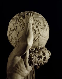 Atlas, bir Yunan Helenistik orijinalinin kopyası (mermer) (detay)
