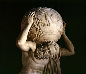 Atlas, bir Yunan Helenistik orijinalinin kopyası (mermer) (detay)