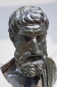 Epikuros büstü (bronz) by Roman