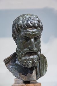 Epikuros büstü (bronz) by Roman