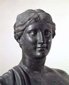 Sappho büstü, bronz heykel, Villa of Papyri, Herculaneum, Campania, İtalya, Roma uygarlığından by Roman