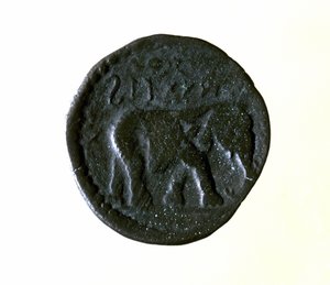 Bir fili temsil eden Kartaca parası. MÖ 3. veya 2. yüzyıl. by Roman