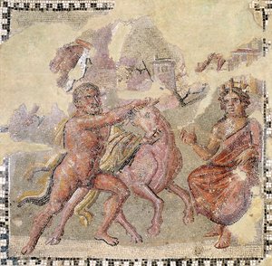 Girit Boğası ile Herakles, Ostia (mozaik) by Roman