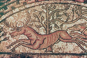 Hinton St. Mary kaldırımı (detay) MS 350 civarı (mozaik) by Roman