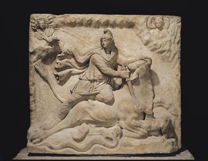 Boğayı Kurban Eden Mithras, 2.-3. yüzyıl (mermer) (ayrıca bkz. 226092)