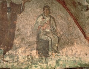 Anne ve Çocuk, Velatio Kübikülü (fresk) by Roman