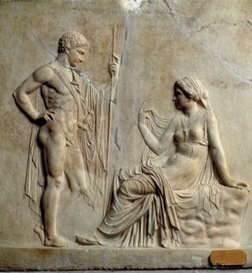 Neo-attic art (neo-attic): MÖ 1. yüzyıl Telephus (Telephus) mitini temsil eden kabartma. Ercolano (Herculanum) Napoli