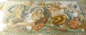 Nereides ve Bythos, Aion Evi, Baf, Kıbrıs (mozaik) by Roman