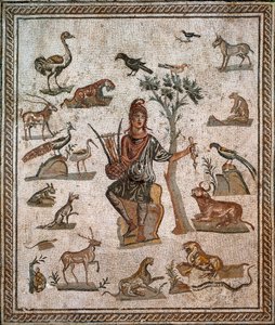 Hayvanlarla çevrili Orpheus, 2. yüzyıl by Roman