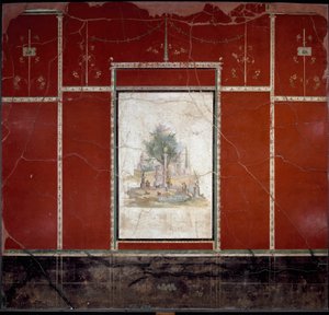 Roma Sanatı: “” Pastoral manzara ve kutsal ”” Fresk, Amando